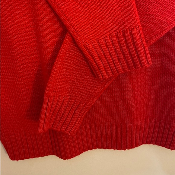 St. John's Bay Classic Red Holiday Sweater Women’s Petite Small Cheers - Picture 4 of 5